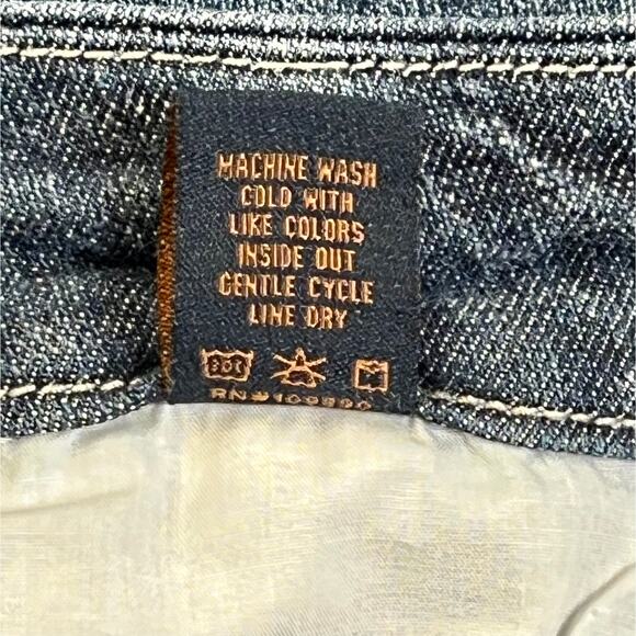 Seven 7 Premium Denim Bootcut Jeans Women 4 Blue Medium Wash Low Rise Embroidery - Picture 8 of 8